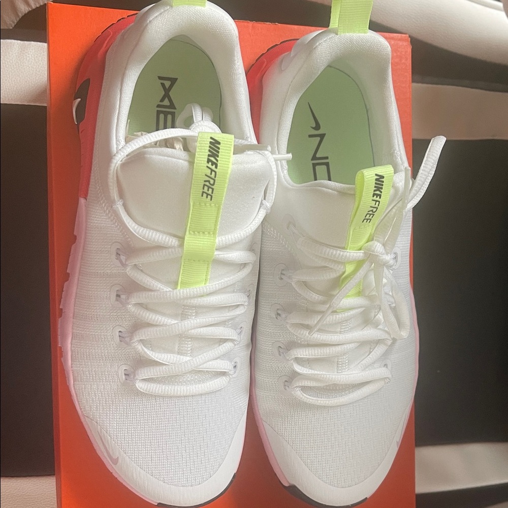 Nike White and Lime Athletic Shoes
